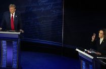 Donald Trump Kamala Harris participate in US presidential debate in Philadelphia, 10 September 2024