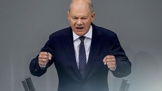 Almanya Başbakanı Olaf Scholz, 11 Eylül 2024 Çarşamba günü Almanya'nın başkenti Berlin'de Alman parlamentosu Bundestag'da düzenlenen genel görüşme sırasında konuştu.