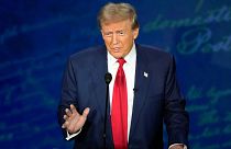 Donald Trump speaks during a presidential debate with Vice President Kamala Harris at the National Constitution Center, 10 September 2024, in Philadelphia.