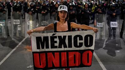 Mexico judicial protests, outside the Senate in Mexico City, Tuesday, Sept. 10, 2024.