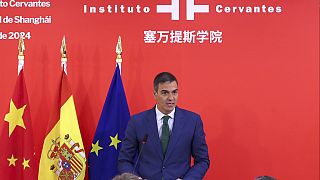 Il primo ministro spagnolo Pedro Sánchez alla cerimonia di inaugurazione dell'Instituto Cervantes a Shangai, 10 settembre 2024