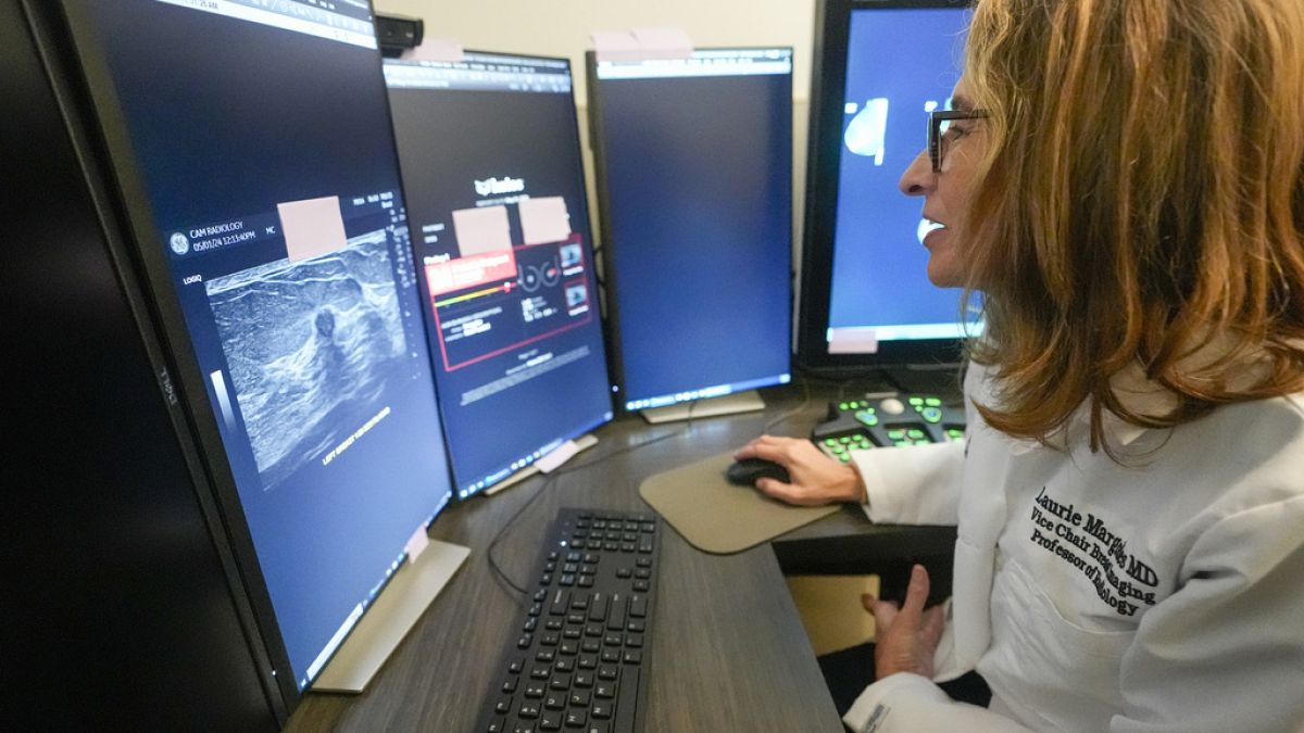 Le Dr Laurie Margolies fait une démonstration du logiciel Koios DS Smart Ultrasound, le mercredi 8 mai 2024, à l'hôpital Mount Sinai de New York.