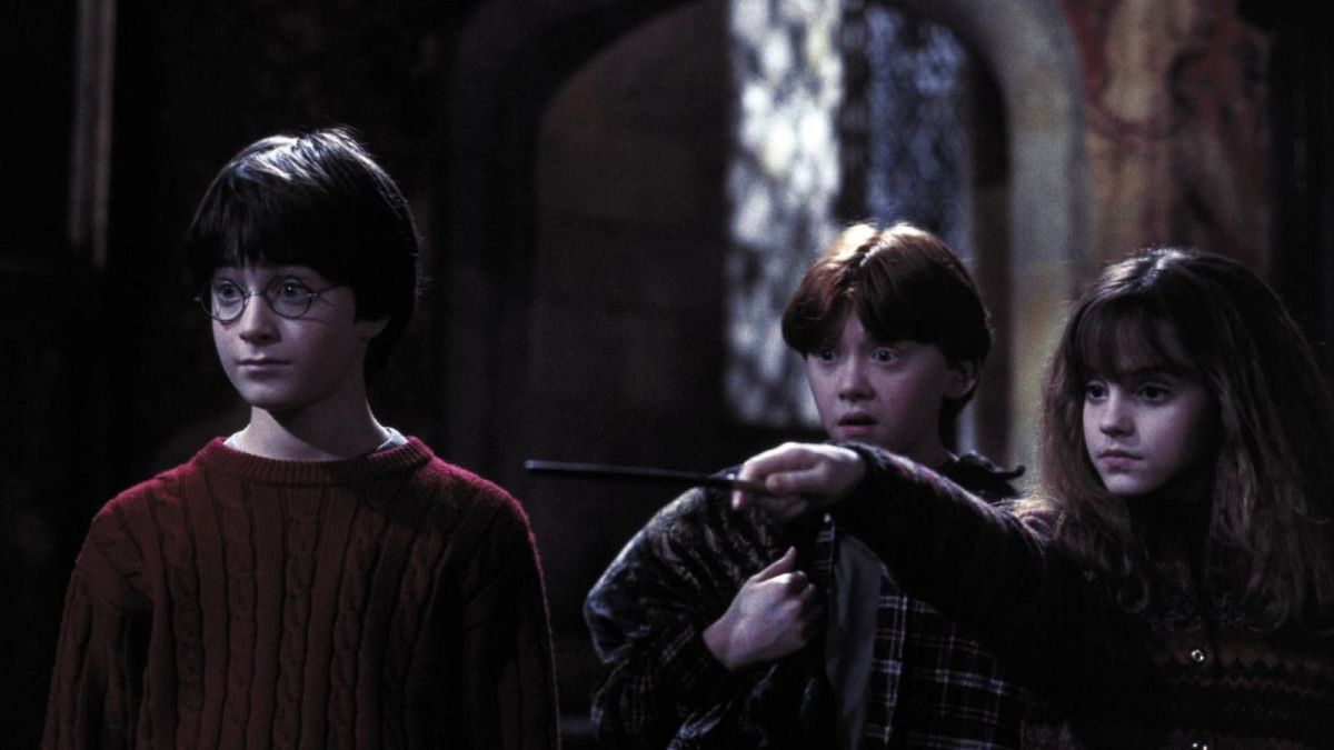 Rupert Grint, Daniel Radcliffe ve Emma Watson 'Harry Potter ve Felsefe Taşı'nda 