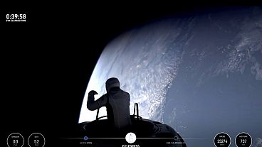 This image made from a SpaceX video shows the start of the first private spacewalk led by tech billionaire Jared Isaacman Thursday September 12, 2024.