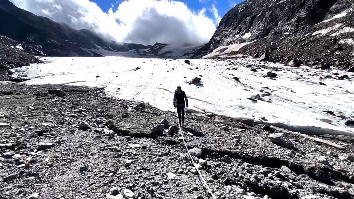 Le glacier Dosdè dans la région italienne de Lombardie, le 7 septembre 2024. 