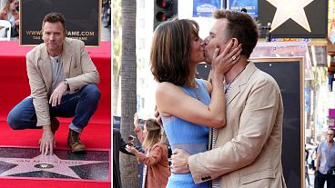 Ewan McGregor poses at a ceremony honoring him with a star on the Hollywood Walk of Fame on Thursday, 12 September 2024