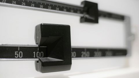 A closeup of a beam scale is shown.