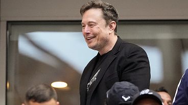 Elon Musk attending the US Open on Sunday, September 8, 2024, in New York.