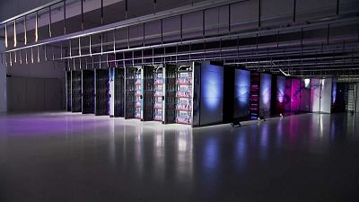 O supercomputador "Alps" no Centro Nacional Suíço de Supercomputação em Lugano, 14 de setembro de 2024