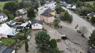 Vue des maisons inondées à Jesenik, en République tchèque, le dimanche 15 septembre 2024.