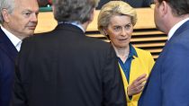 Ursula von der Leyen talking to other politicians