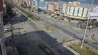 Mersin'de bulunan Bozyazı ilçe meydanının havadan görünümü