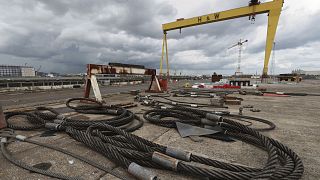 Samson crane at the Harland and Wolff shipyard in Belfast, Northern Ireland