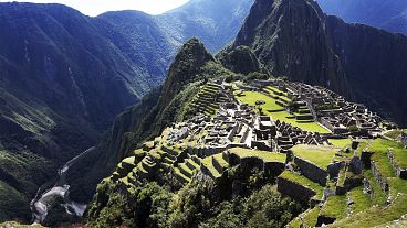 Una veduta area della cittadella di Machu Picchu in Perù