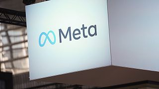 The Meta logo is seen at the Vivatech show in Paris, France, Wednesday, June 14, 2023.