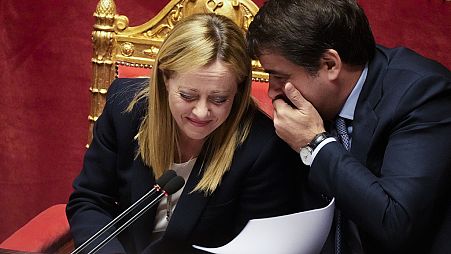 La Première ministre italienne Giorgia Meloni avec Raffaele Fitto