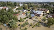 An aerial view of a flooded neighbourhood in Bohumin, Czech Republic, Tuesday, Sept. 17, 2024