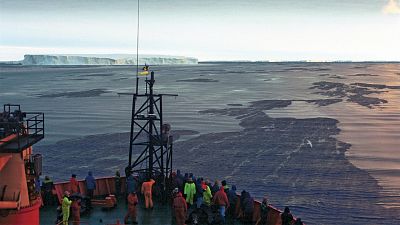 Scientists aboard the Australian research vessel Aurora Australis studied the natural cycling of iron in the Southern Ocean in 2001.