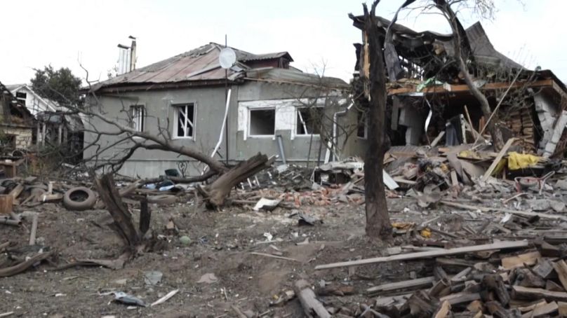 A Russian attack on Ukraine's Sumy region destroyed houses and vehicles.