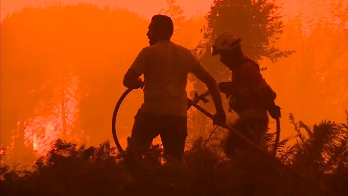 Firefighters and population join forces to fight the flames