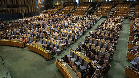 Uma vista geral mostra a 79ª sessão da Assembleia Geral das Nações Unidas