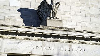 FILE - A detail of the Federal Reserve building in Washington is shown on Nov. 16, 2020. (AP Photo/J. Scott Applewhite, File)