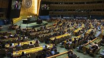 António Guterres, Secretario General de las Naciones Unidas, habla durante la 79ª sesión de la Asamblea General de las Naciones Unidas, el martes 10 de septiembre de 2024.