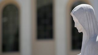 A religious statue depicting the Virgin Mary in Medjugorje, a site of pilgrimage for some millions of faithful in Bosnia, 12 May 2015