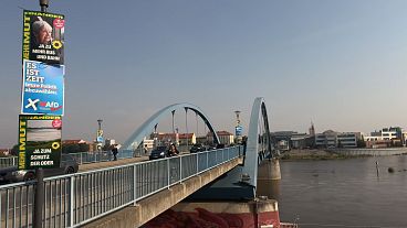 Le pont de Francfort sur l'Oder qui sépare l'Allemagne de la Pologne