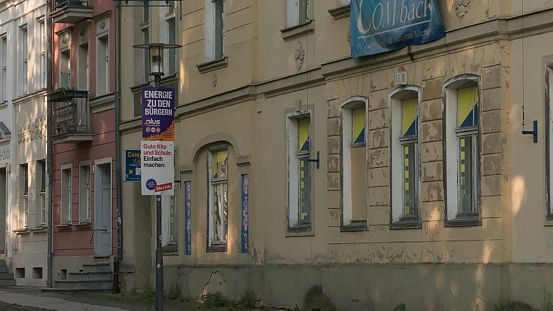 Carteles de la campaña electoral en Frankfurt an der Oder.