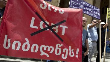 a protest in Tbilisi