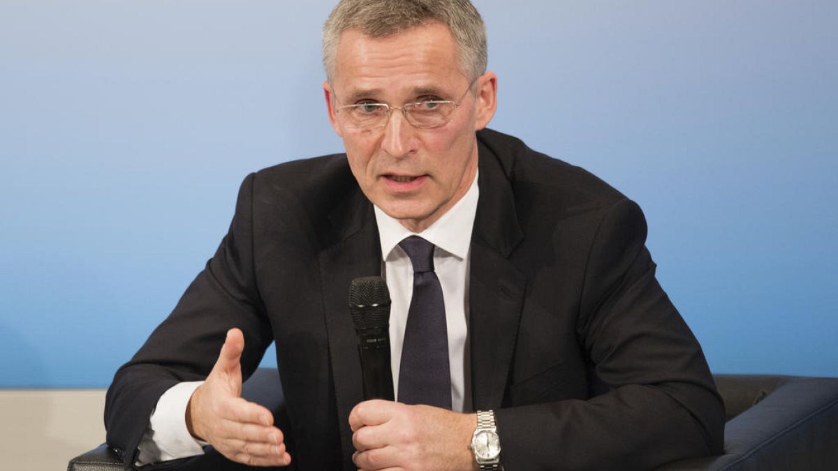 NATO Secretary-General, Jens Stoltenberg, speaks at the Munich Security Conference in Munich, Germany, Saturday, Feb. 18, 2018