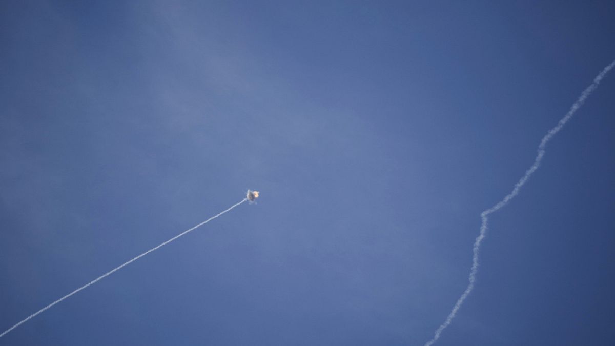 Israeli Iron Dome air defense system fires to intercept a rocket fired from Lebanon, in northern Israel, Friday, Sept. 20, 2024. (AP Photo/Leo Correa)