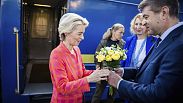 Ursula von der Leyen em Kiev, 20 de setembro de 2024 (Christoph Soeder, Pool via AP).