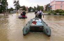 Lewin Brzeski residents commuting with boats