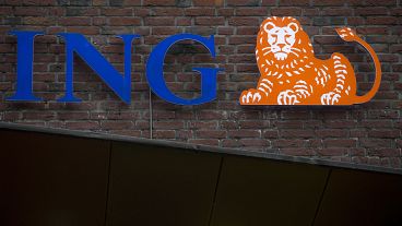 The logo of Dutch ING sits on one of it's bank buildings in Amsterdam, Netherlands, on Jan. 9, 2014.