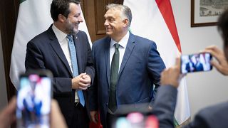 Matteo Salvini és Orbán Viktor kedélyesen fogadták egymást