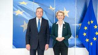 Ursula von der Leyen, Presidente da Comissão Europeia, recebeu Mario Draghi