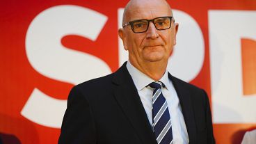 Governor of Brandenburg and Germany's Social Democratic Party, SPD, top candidate for the state election Dietmar Woidke arrives at the party's election event