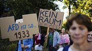 Manifestación contra AfD cerca de la sede del partido en Potsdam