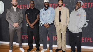 USA : des stars NBA à la première de la série Netflix « Starting 5 » à Los Angeles