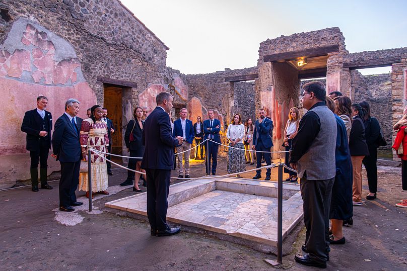 The two-day meeting included a visit to Pompeii