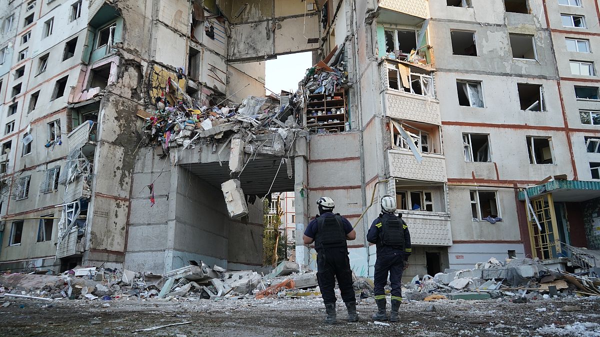 Russian strike on Kharkiv partially destroys residential building