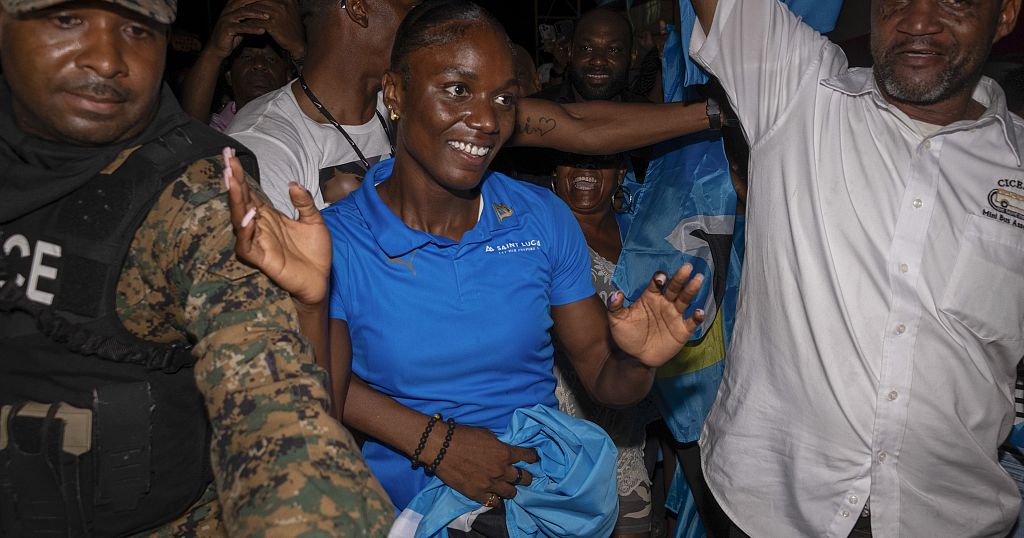 St. Lucia’s first Olympic medalist returns home to a hero’s welcome