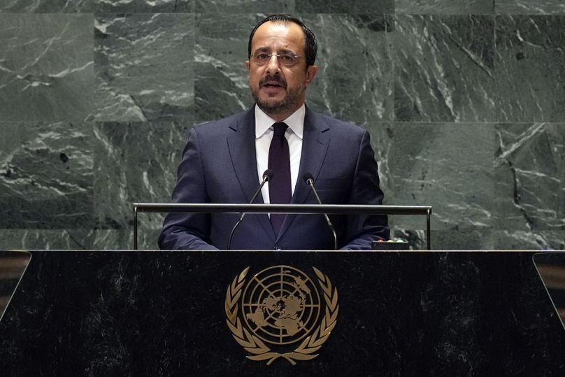 Le président chypriote Nikos Christodoulides à l'Assemblée générale des Nations Unies, le 25 septembre 2024.