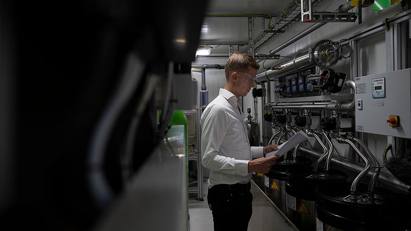 Jordi Zonneveld works at Plug Power where they produce green hydrogen in Alphen aan den Rijn, Netherlands.