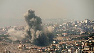 An airstrike explosion in Gaza