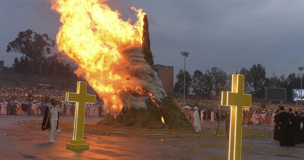 Ethiopian Orthodox Christians celebrate Meskel, the feast of the Cross, as they pray for peace