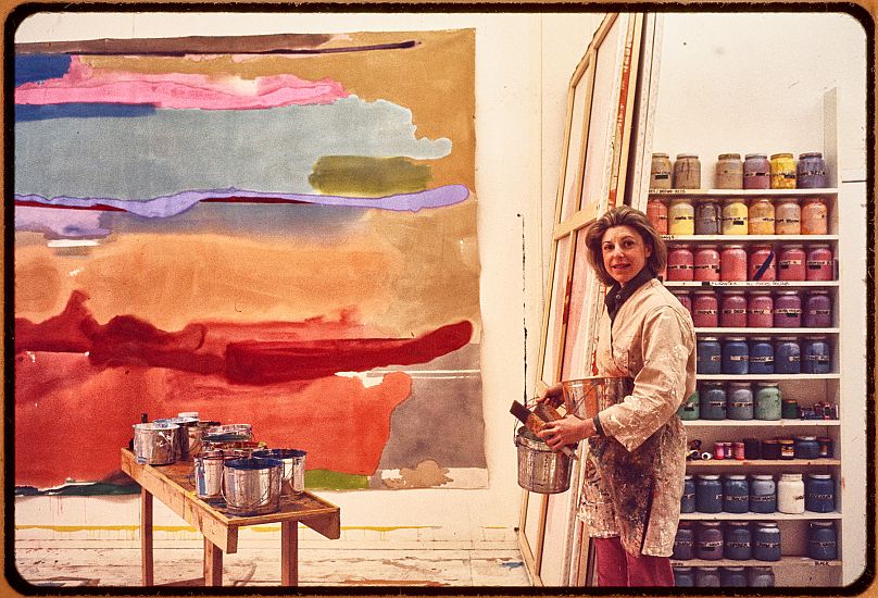 Helen Frankenthaler in her studio on East 83rd Street. 