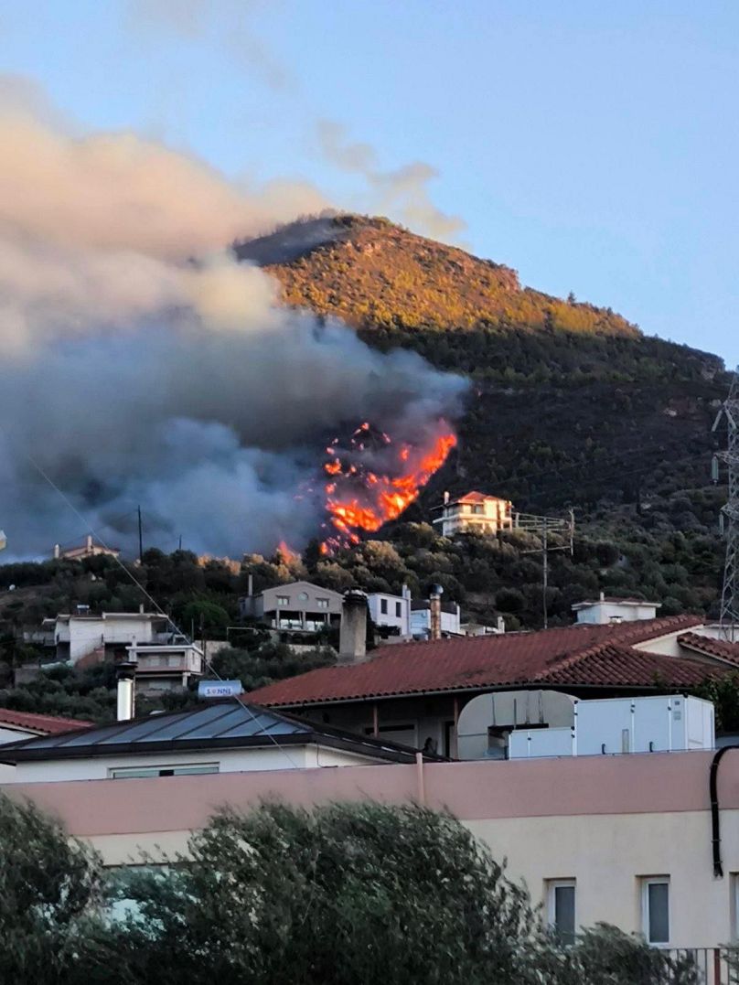 Η φωτιά ήταν σε πλήρη εξέλιξη έως αργά το απόγευμα της Κυριακής